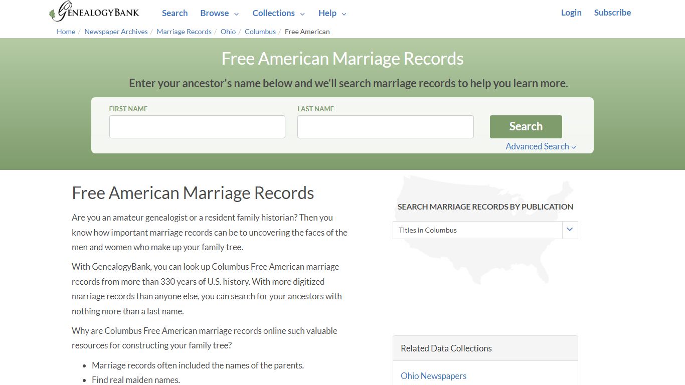Free American Marriage Records Online Search